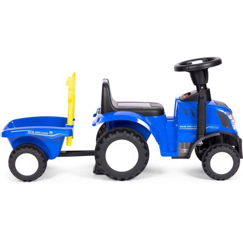 Riding tractor with trailer for kids interactive steering wheel sounds blue