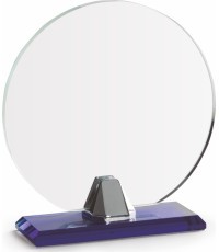 Glass award Z2330 with box - 14cm - Blue