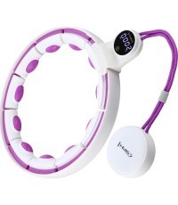 HHM17 HULA HOOP WHITE/VIOLET MAGNETIC WITH WEIGHT + COUNTER HMS