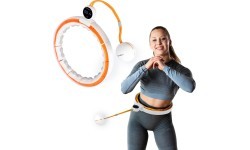 HHM21 HULA HOOP TPE WHITE/ORANGE MAGNETIC WITH WEIGHT + COUNTER HMS