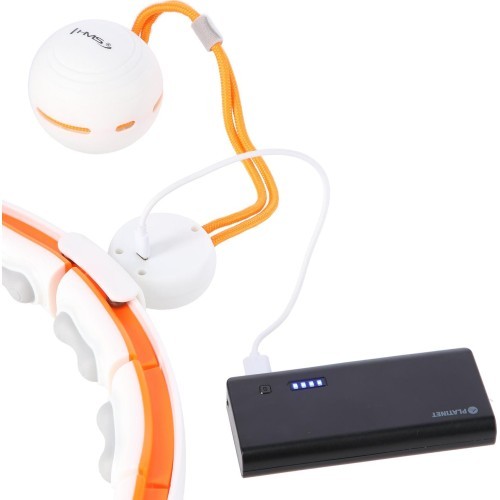 HHM21 HULA HOOP TPE WHITE/ORANGE MAGNETIC WITH WEIGHT + COUNTER HMS