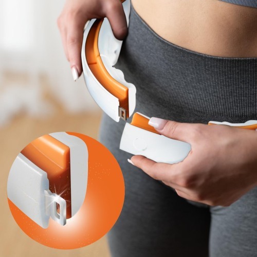 HHM21 HULA HOOP TPE WHITE/ORANGE MAGNETIC WITH WEIGHT + COUNTER HMS
