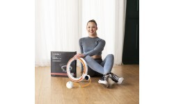HHM21 HULA HOOP TPE WHITE/ORANGE MAGNETIC WITH WEIGHT + COUNTER HMS