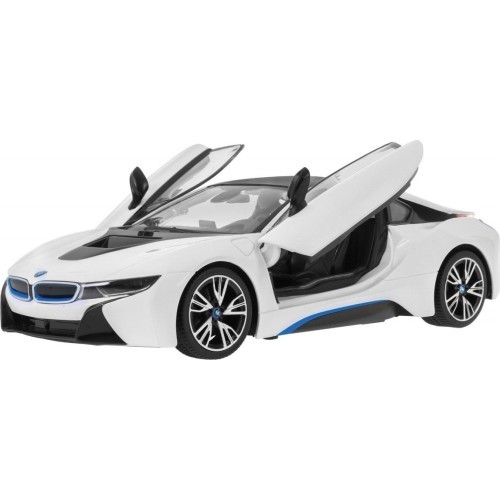 Nuotoliniu būdu valdomas žaislinis automobilis BMW i8 baltas 1:14 RASTAR