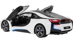 Nuotoliniu būdu valdomas žaislinis automobilis BMW i8 baltas 1:14 RASTAR