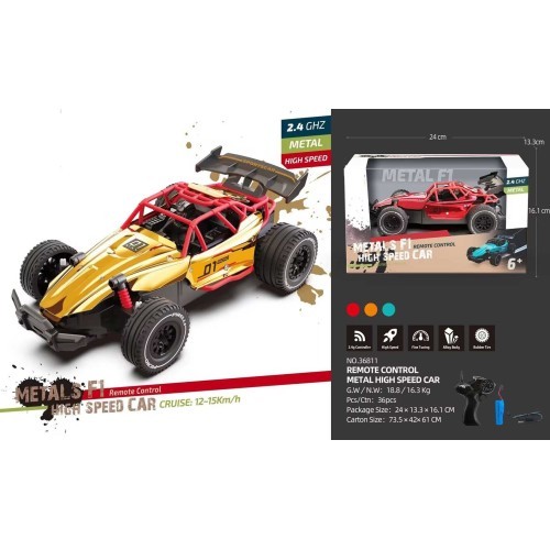 Metalinis nuotoliniu būdu valdomas automobilis RACING 01, auksinis