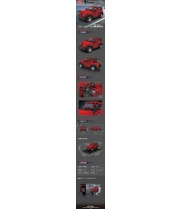 Automobilio konstruktorius, 414 detalių, raudonas