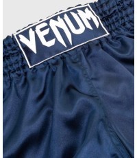 Muay Thai Shorts Venum Classic - Navy Blue/White