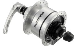 Stebulė su integruota dinama Shimano DH-3D72 // 6V - 3W // 32H, diskiniams CL, greitveržlė