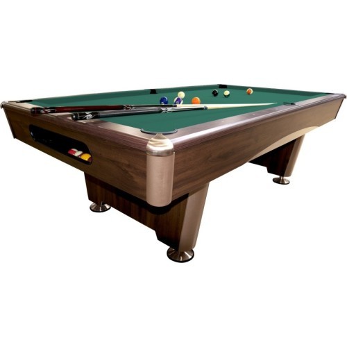 Biliardo stalas Triumph Plus, pulas, rudas, 8 ft, žaliai geltona Club Cloth danga