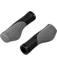 FORCE Erbow handlebar grips, with lock-on (black/grey)