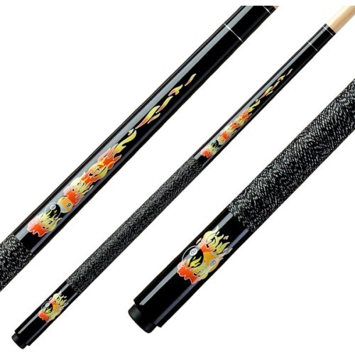 Billiard Cue for Kids Classic Flames CF-02, black, 5/16x18, 123cm, Pool