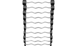 Zestaw sztang łamanych poliuretanowych 10-55 kg (skok co 5 kg) 325 kg ze stojakiem na sztangi UR-S001 – UpForm