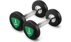 Poliuretaninių fiksuoto svorio hantelių rinkinys 1-10 kg (žingsnis 1 kg) 110 kg su stovu UR-S005 - UpForm