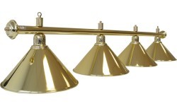 Biliardo lempa Elegance, žalvaris, 4 gaubtai, Ø 35 cm, 180 cm