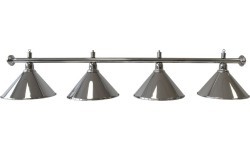 Billiard Lamp Elegance, silver, 4 Bells, Ø 35 cm, 180 cm