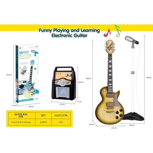 Gitaros ir stiprintuvo rinkinys, bronzinis