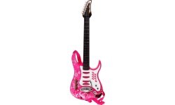 Elektrinė gitara su stiprintuvu, rožinė
