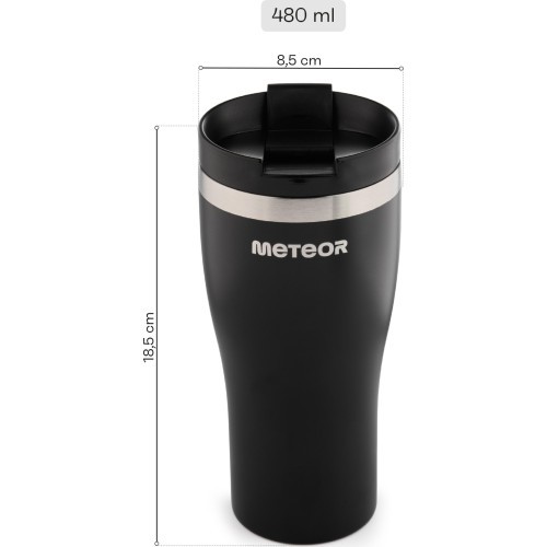 Termopuodelis Meteor 480 ml, juodas