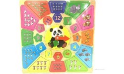 Edukacinė lenta su laikrodžiu ir skaičiavimo mokymusi Panda