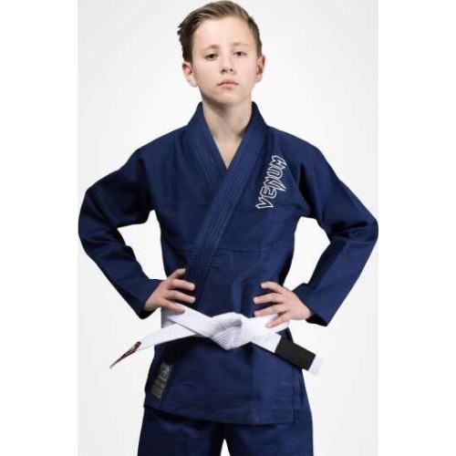 Кимоно для БЖЖ Venum Contender Kids (белый пояс в комплекте) – тёмно-синее