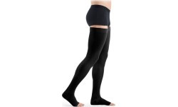 Kompresinės kojinės su atvira pirštų dalimi Sigvaris Essential Thermoregulating, 1 kompresijos klasė - Juoda - M - Normalus - At