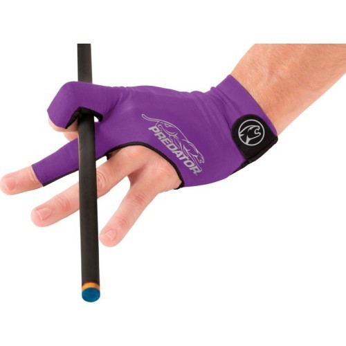 Billiard Glove, Predator Second Skin, 3-Finger, purple-grey, to wear on left hand, S&M