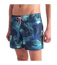M Water Prints Beach Short Ao Mangrove Multi L - 630