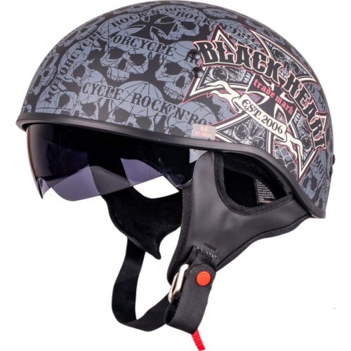 Motorcycle Helmet W-TEC Black Heart V535 Cross Skull