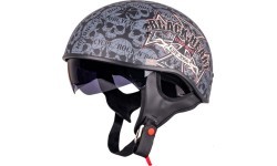 Motorcycle Helmet W-TEC Black Heart V535 Cross Skull