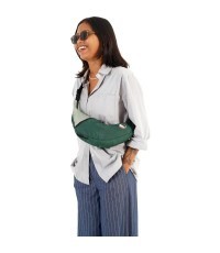 Upcycled Sling Bag Dark Green / Jade Green