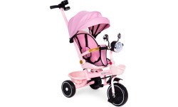 Vaikiškas triratukas ECOTOYS su pasukama sėdyne ir stūmimo rankena, rožinis