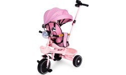 Vaikiškas triratukas ECOTOYS su pasukama sėdyne ir stūmimo rankena, rožinis