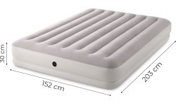 Pripučiamas dvivietis čiužinys 203x152x30 cm su elektrine pompa INTEX 64179