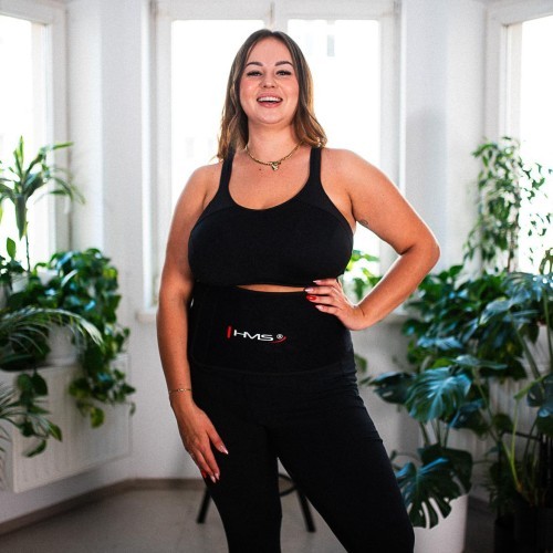 Hula hoop rinkinys Plus Size HHW12 violetinis su svarmeniu HMS + juosmens diržas BR163 juodas