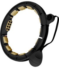 HHM13 NEW HULA HOOP BLACK/GOLD MAGNETIC WITH WEIGHT + COUNTER HMS