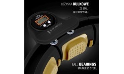 HHM13 NEW HULA HOOP BLACK/GOLD MAGNETIC WITH WEIGHT + COUNTER HMS