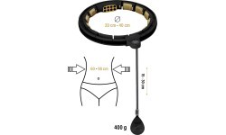 HHM13 NEW HULA HOOP BLACK/GOLD MAGNETIC WITH WEIGHT + COUNTER HMS