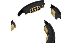 HHM13 NEW HULA HOOP BLACK/GOLD MAGNETIC WITH WEIGHT + COUNTER HMS