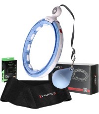 SET HULA HOOP MAGNETIC BLUE HHM15 WITH WEIGHT + COUNTER HMS + WAIST SUPPORT BR163 BLACK PLUZ SIZE