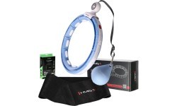 SET HULA HOOP MAGNETIC BLUE HHM15 WITH WEIGHT + COUNTER HMS + WAIST SUPPORT BR163 BLACK PLUZ SIZE