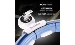 SET HULA HOOP MAGNETIC BLUE HHM15 WITH WEIGHT + COUNTER HMS + WAIST SUPPORT BR163 BLACK PLUZ SIZE