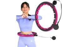 HHM16 HULA HOOP BLACK/PINK MAGNETIC WITH WEIGHT + COUNTER HMS