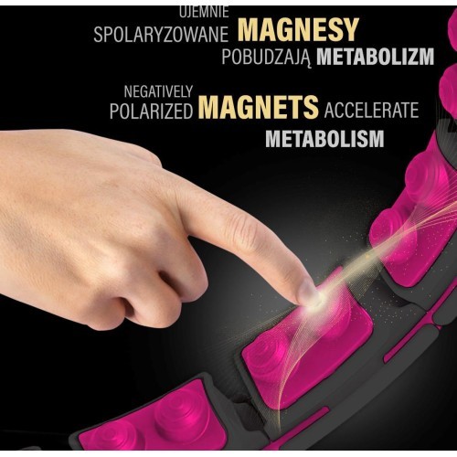 HHM16 HULA HOOP BLACK/PINK MAGNETIC WITH WEIGHT + COUNTER HMS