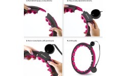 HHM16 HULA HOOP BLACK/PINK MAGNETIC WITH WEIGHT + COUNTER HMS