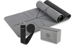 YOGA SET HMS GRAY MAT TPE YM10 + BLOCK KJ02 + STRAP SJ02