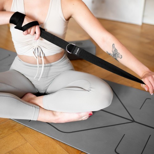 YOGA SET HMS GRAY MAT TPE YM10 + BLOCK KJ02 + STRAP SJ02