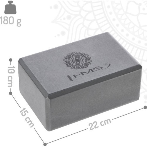 YOGA SET HMS GRAY MAT TPE YM10 + BLOCK KJ02 + STRAP SJ02