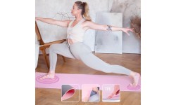YOGA SET HMS MAT TPE LIGHT PINK YM10 + GRAY BLOCK KJ02 + STRAP SJ02