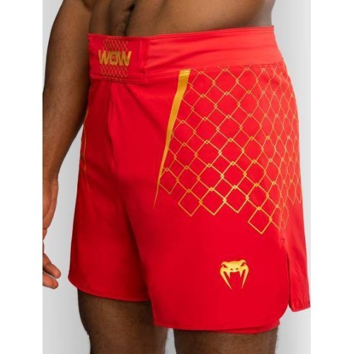 Venum x WOW FC vyriški kovinių sportų šortai – Fury Red/Gold